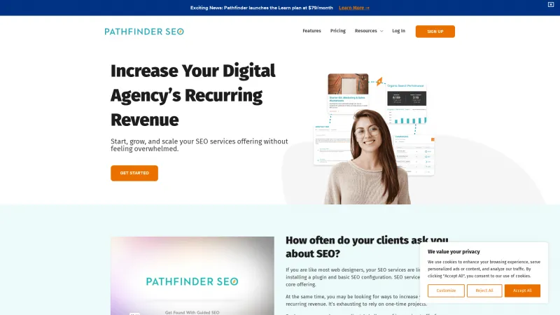 Homepage of Pathfinder SEO