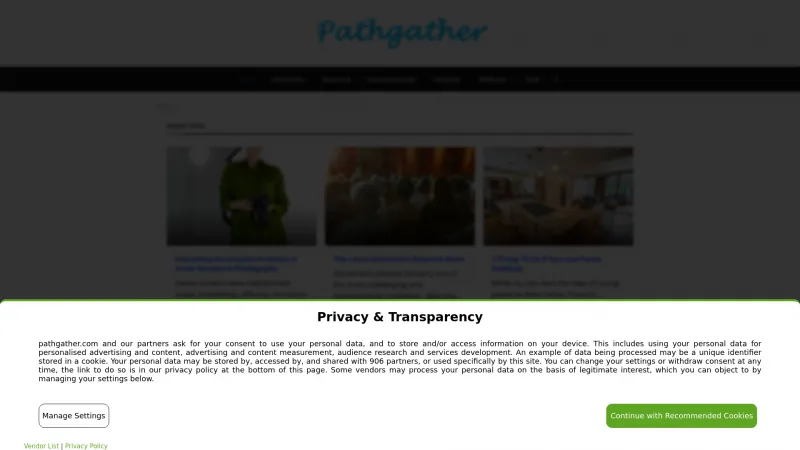 Homepage of Pathgather