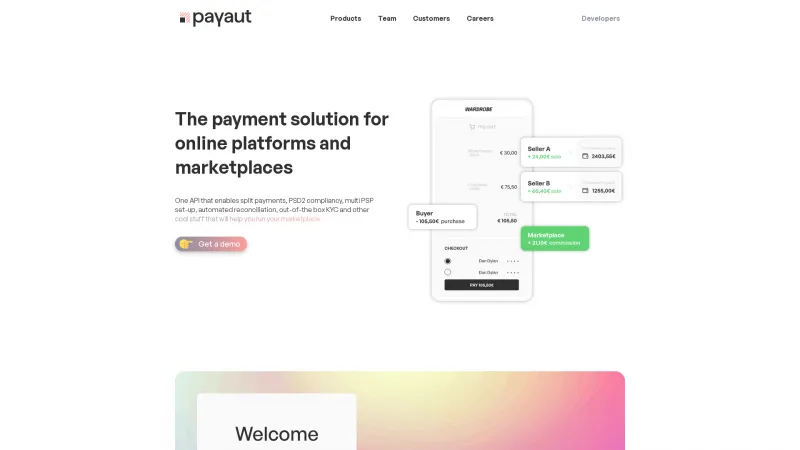 Homepage of Payaut