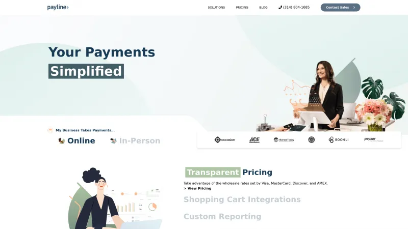 Homepage of Payline