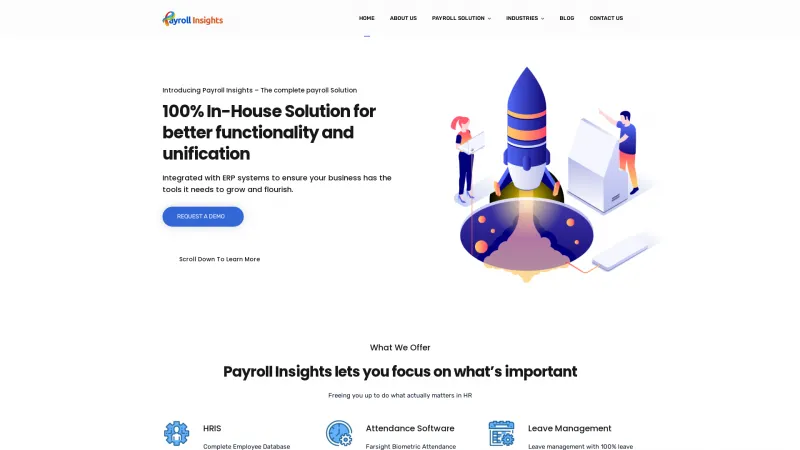 Homepage of Payroll Insights