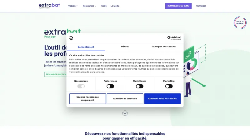 Homepage of Extrabat Paysage