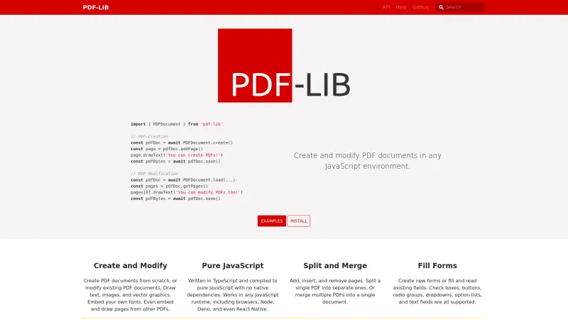 Homepage of PDF-LIB