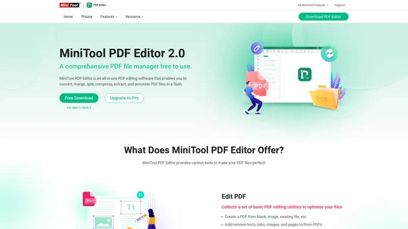 Homepage of MiniTool PDF Editor