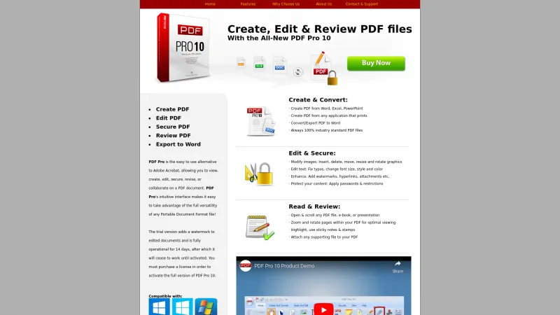 Homepage of PDF Pro 10