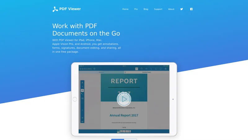 Homepage of PDF Viewer Pro