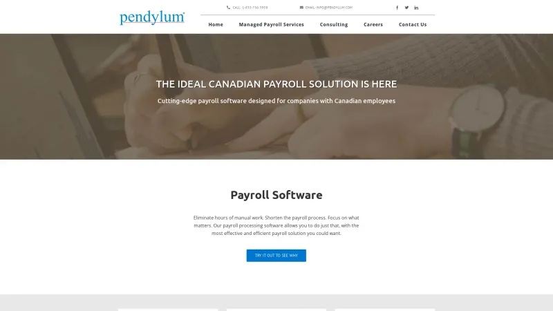 Homepage of Pendylum Payroll