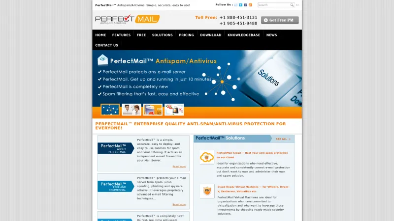 Homepage of PerfectMail Antispam