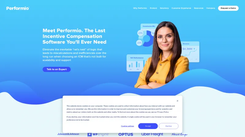 Homepage of Performio