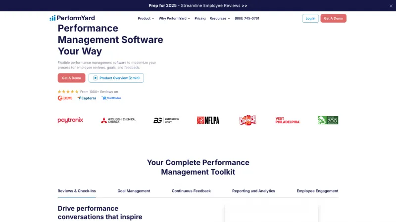 Homepage of PerformYard