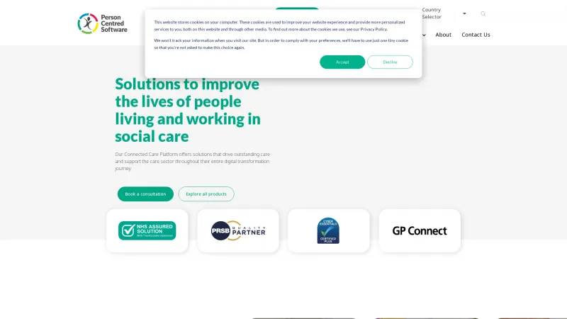 Homepage of Connected Care