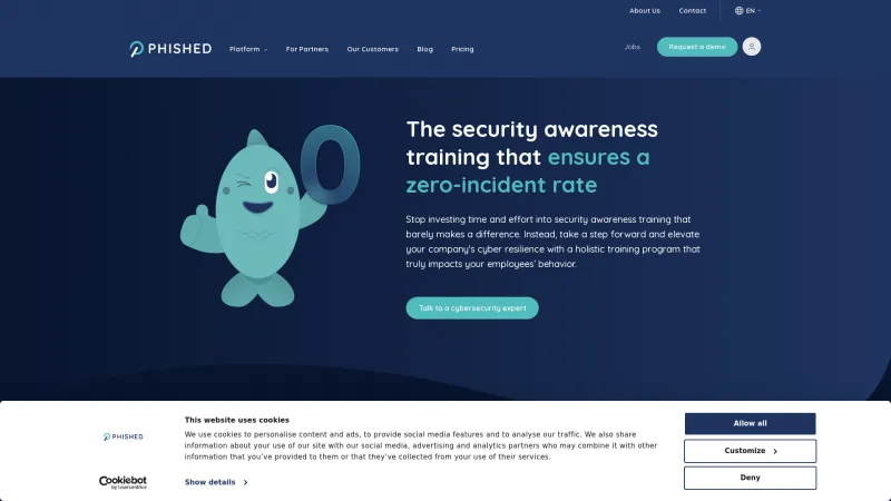 Homepage of Phished