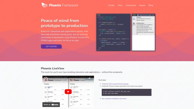 Homepage of Phoenix Framework