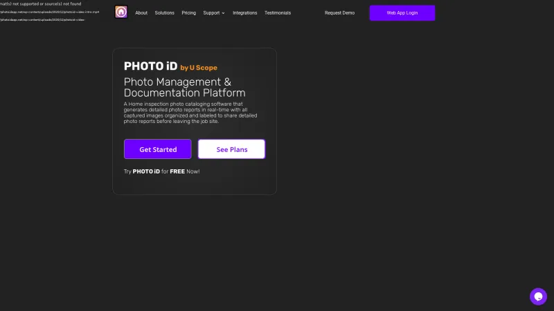 Homepage of PHOTO iD by U Scope