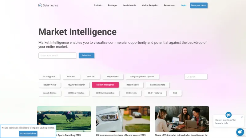 Homepage of Pi Market Intelligence