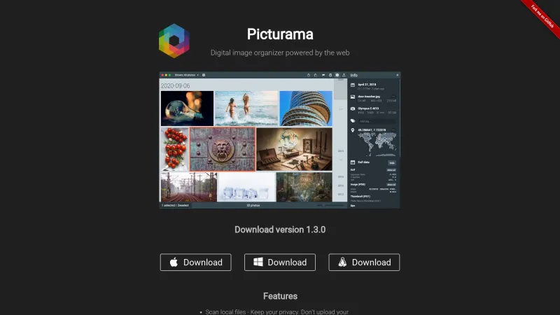 Homepage of Picturama