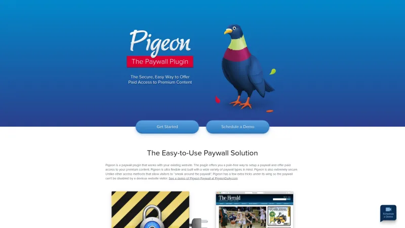 Homepage of Pigeon