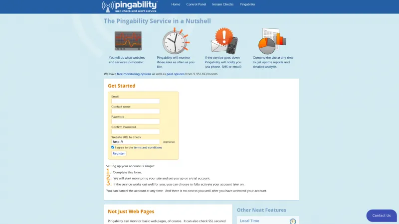 Homepage of Pingability