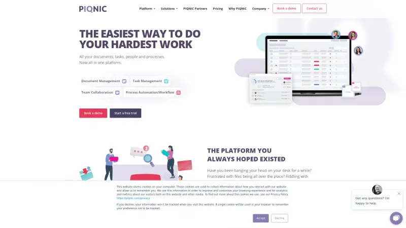 Homepage of PIQNIC