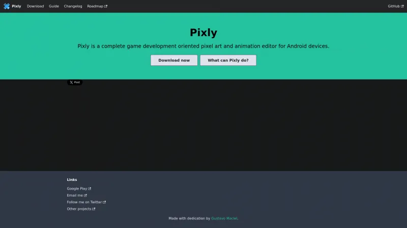 Homepage of Pixly