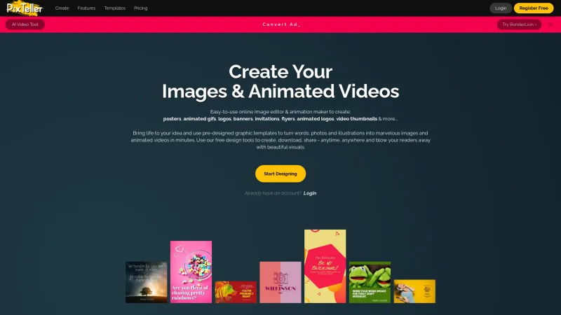 Homepage of PixTeller