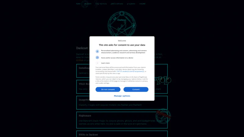 Homepage of Darknet