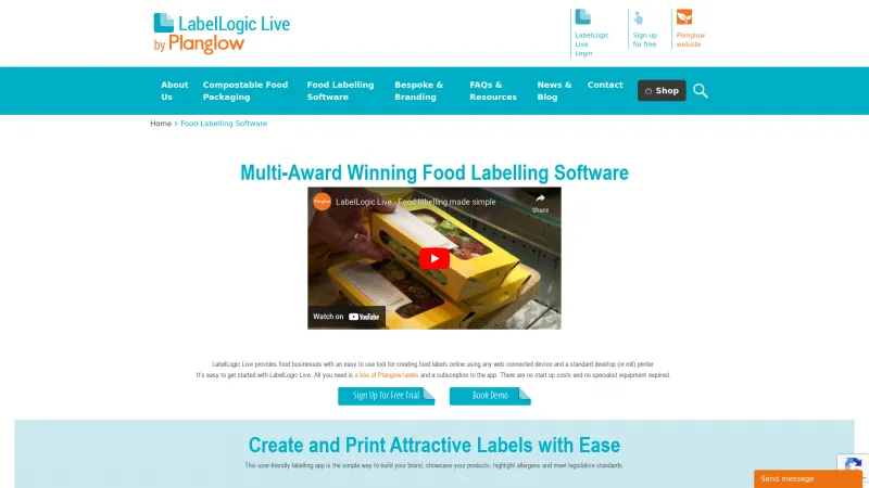 Homepage of LabelLogic