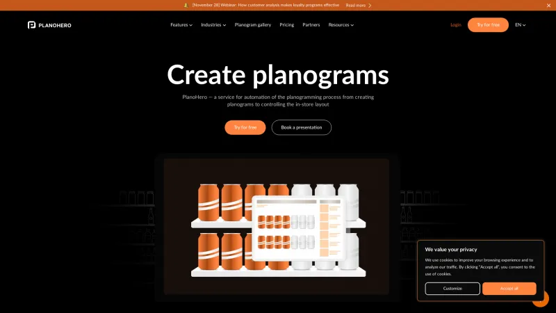 Homepage of PlanoHero