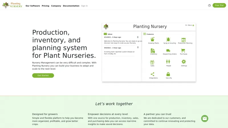 Homepage of Planting Nursery