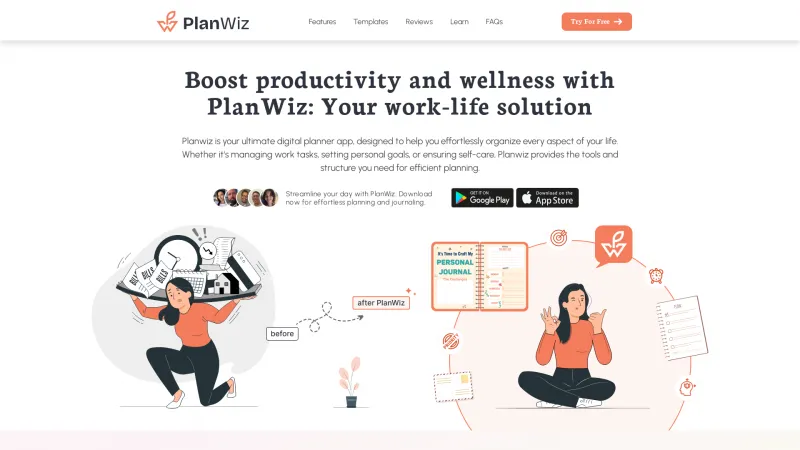 Homepage of PlanWiz