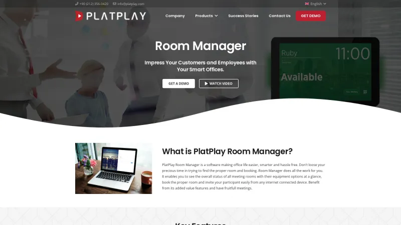 Homepage of PlatPlay Room Manager