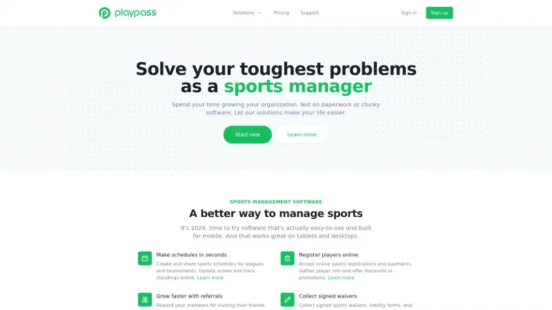 Homepage of Playpass