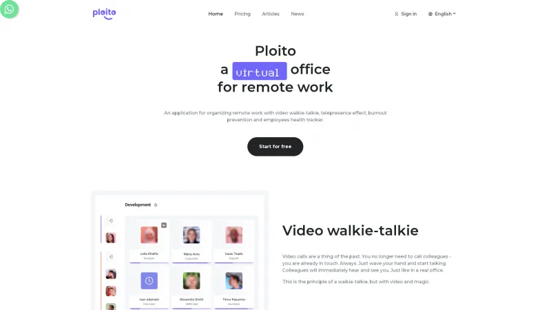 Homepage of Ploito