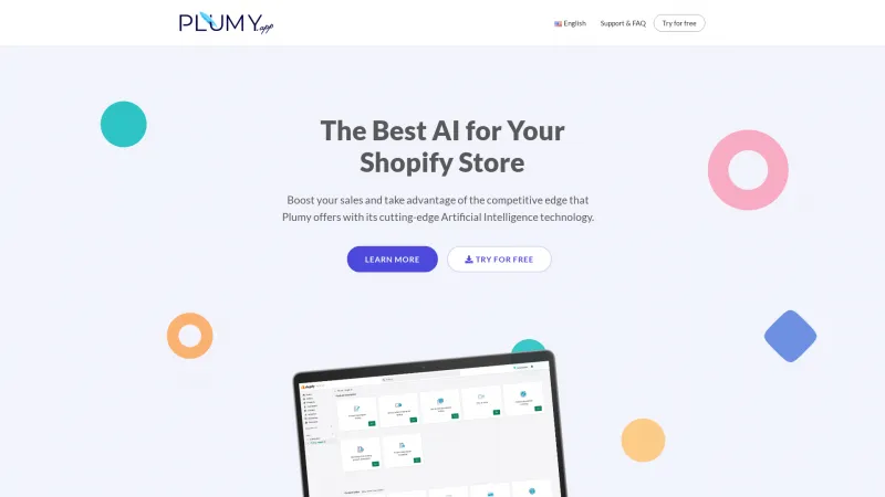 Homepage of Plumy