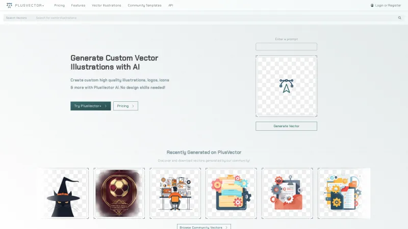 Homepage of PlusVector