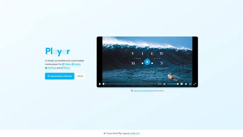 Homepage of Plyr