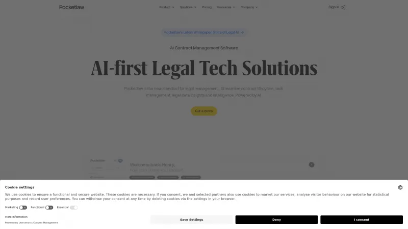 Homepage of PocketLaw