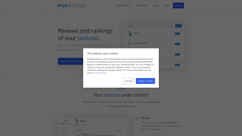 Homepage of Podstatus