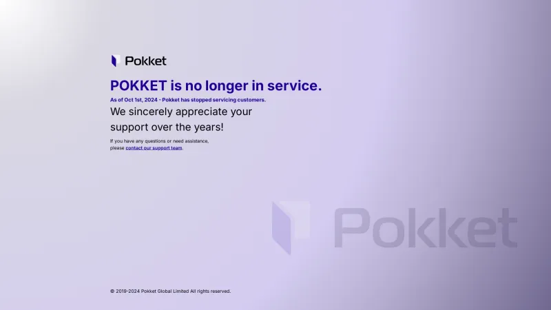 Homepage of POKKET