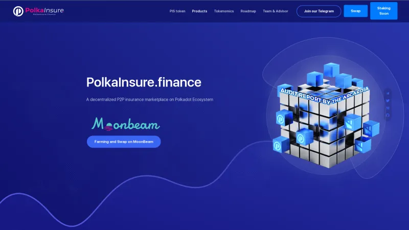 Homepage of PolkaInsure Finance