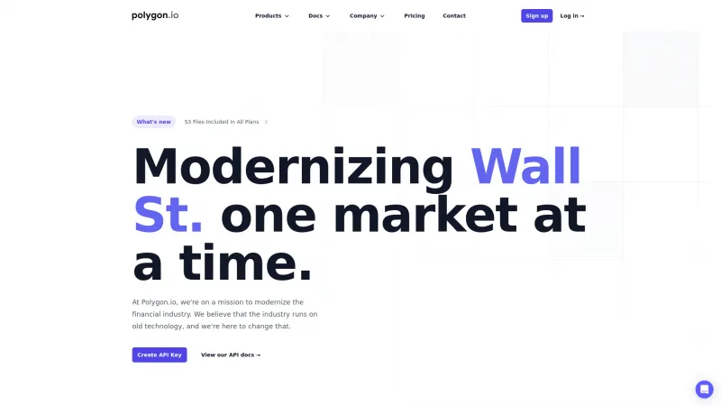 Homepage of Polygon.io