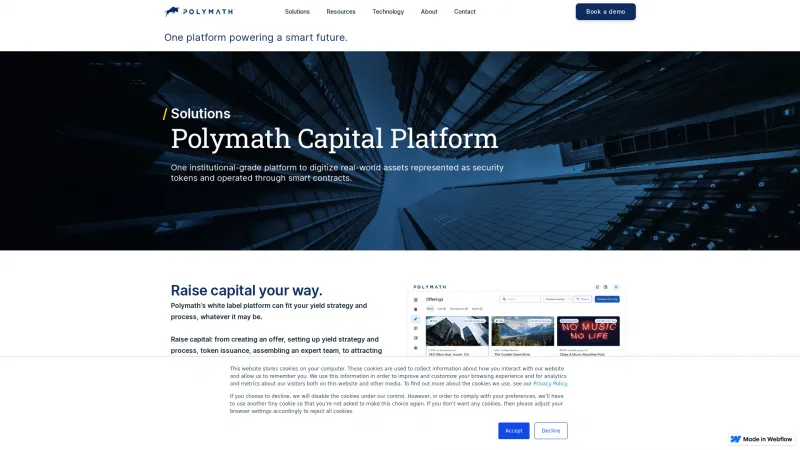 Homepage of Polymath Capital Platform