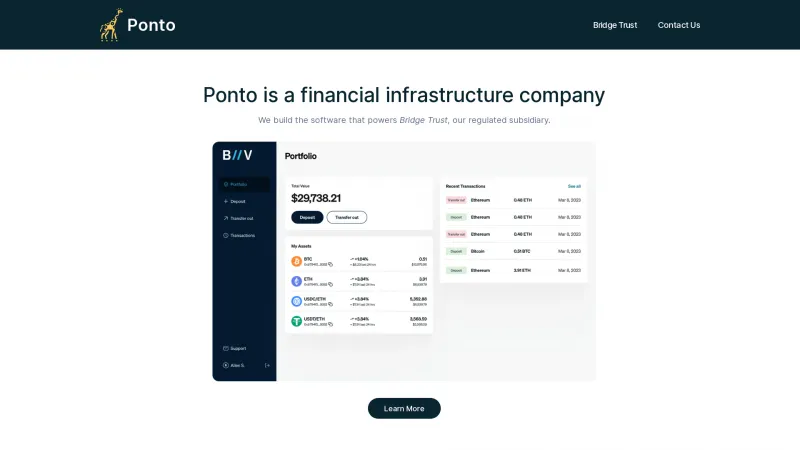 Homepage of Ponto