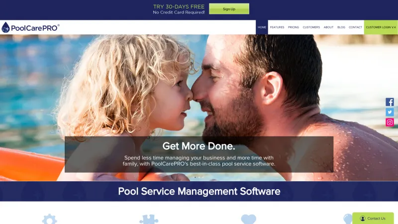 Homepage of PoolCarePRO