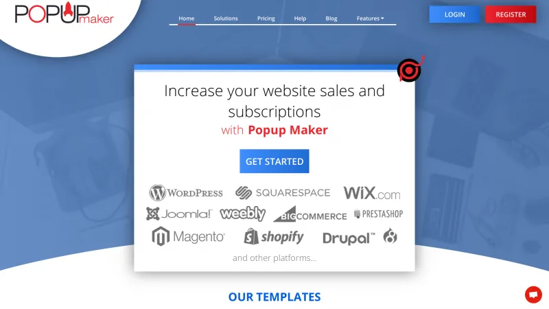 Homepage of Popup Maker