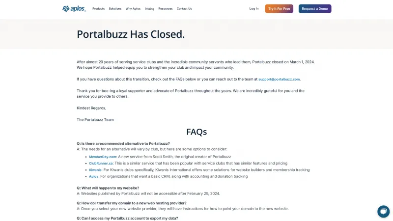 Homepage of Portalbuzz