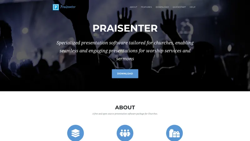 Homepage of Praisenter