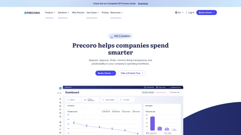 Homepage of Precoro