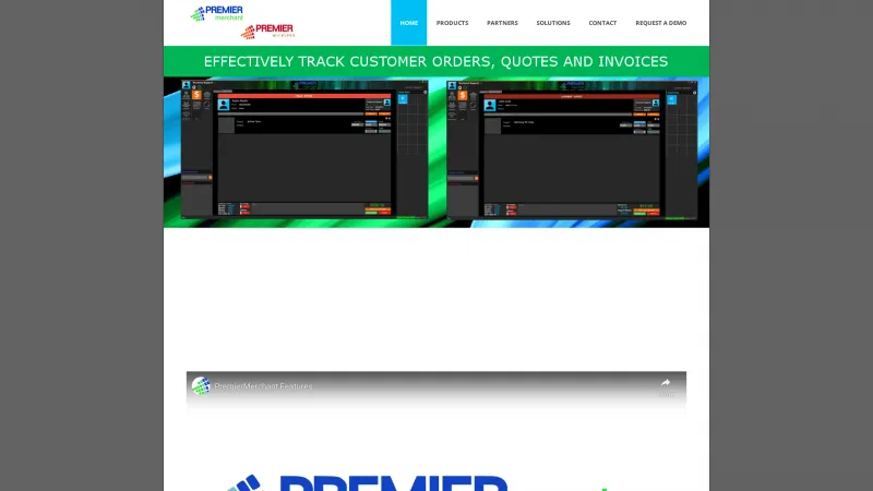 Homepage of Premier Merchant