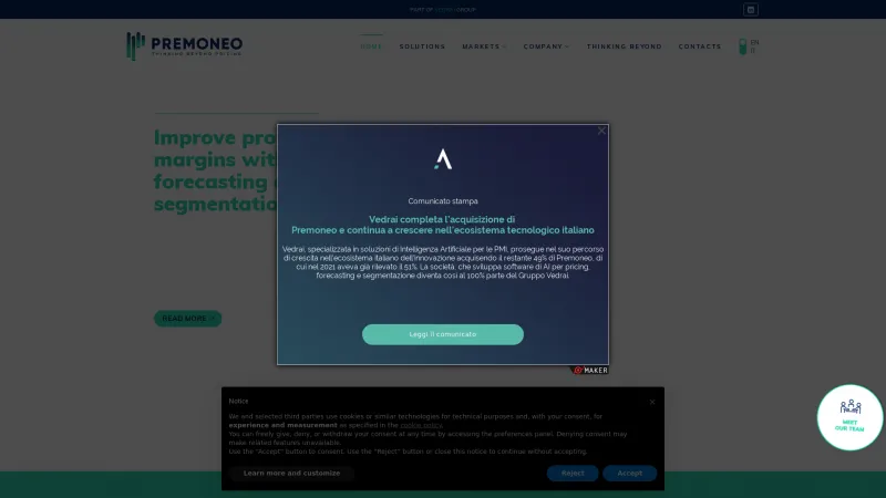 Homepage of Premoneo